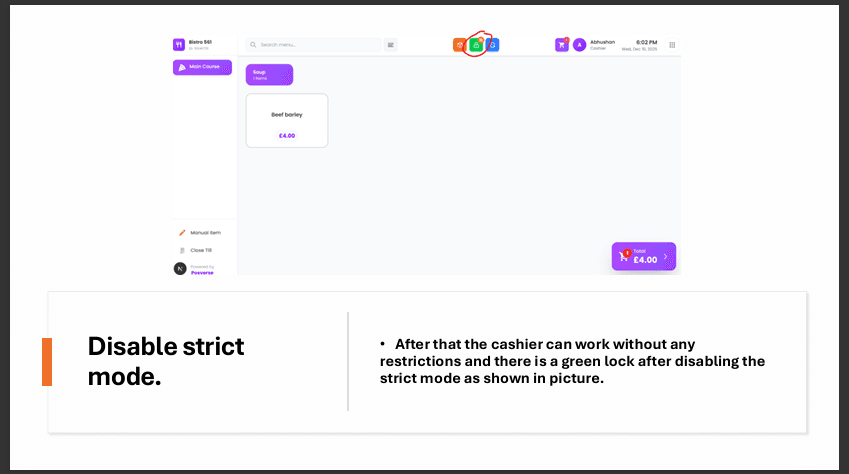 Green lock when disabled
